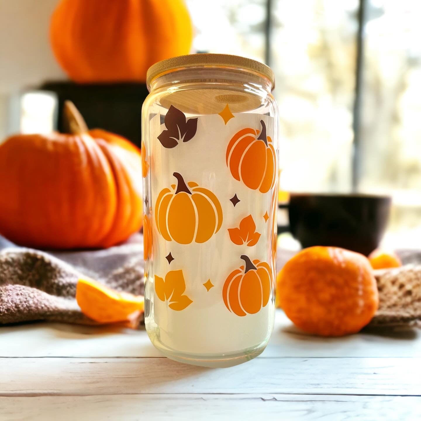 Whatever Spices Your Pumpkin 16oz Can Glass